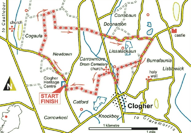Clogher Bog Loop Walk map
